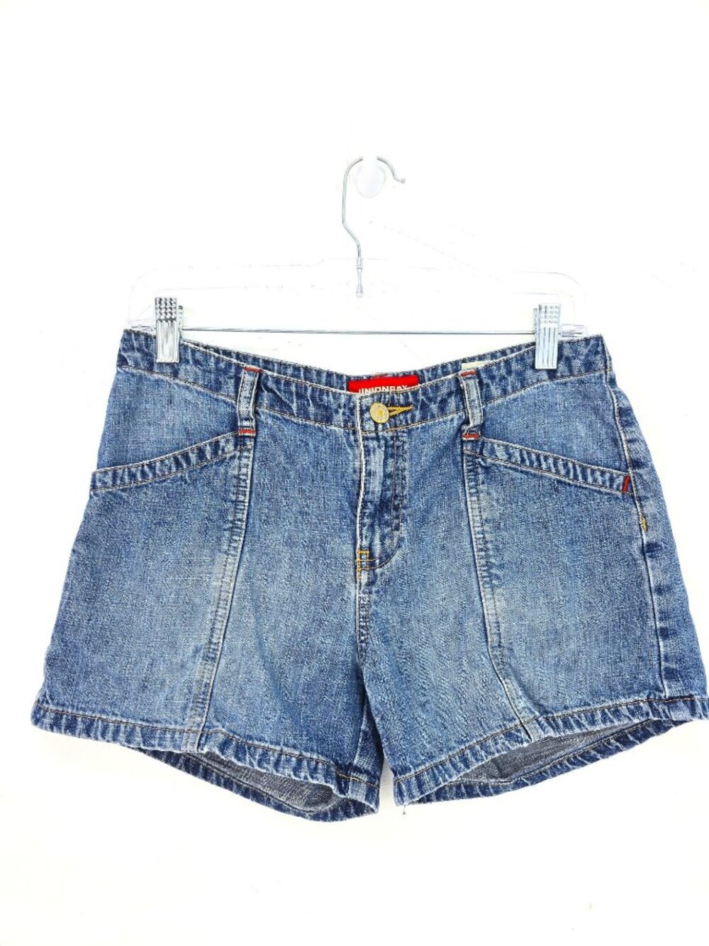 VTG Y2K 90s Union Bay Low Rise Waist Light Wash Shorty Shorts Youth 5 Women 30"